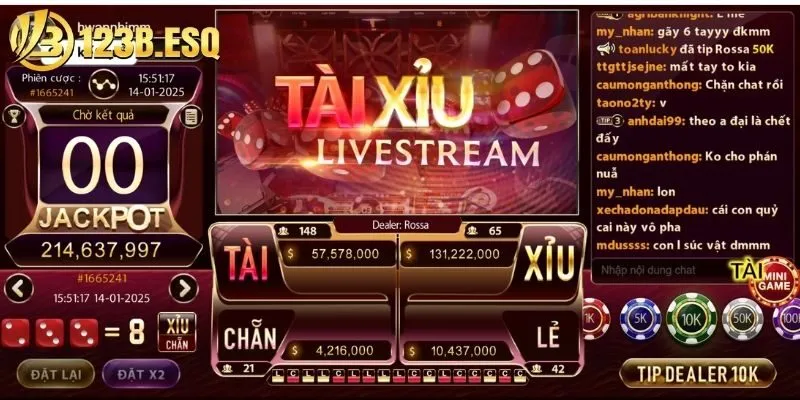 Tài xỉu phiên bản livestream là hình thức chơi cùng các dealer người thật