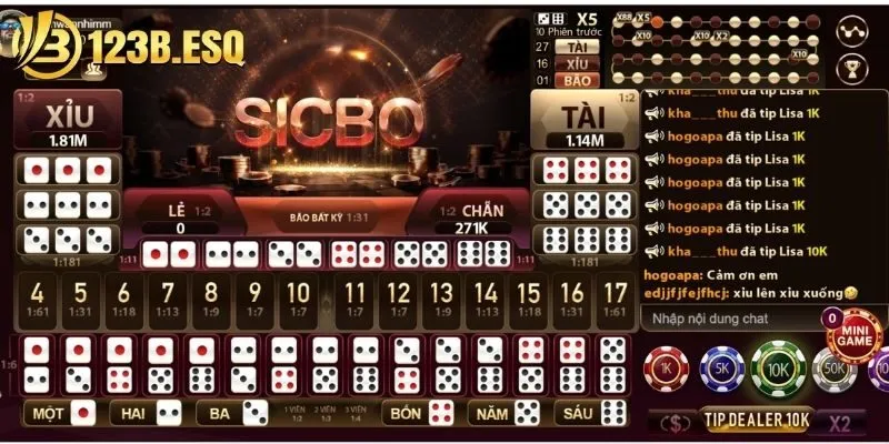 Các loại cược cơ bản trong casino Sicbo